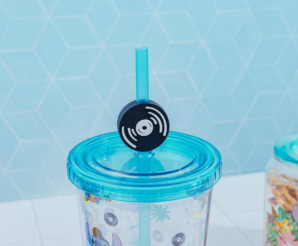 Disney Elvis Stitch 24oz Cold Cup w/ Lid & Straw