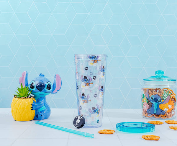 Disney Elvis Stitch 24oz Cold Cup w/ Lid & Straw