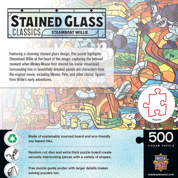 Stained Glass - Steamboat Willie 500 Piece Jigsaw Puzzle