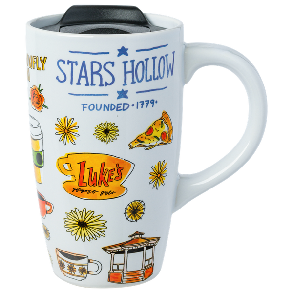 Gilmore Girls Stars Hallow 16oz Ceramic Travel Mug w Lid