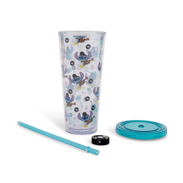 Disney Elvis Stitch 24oz Cold Cup w/ Lid & Straw