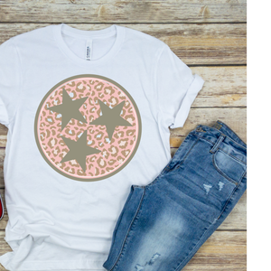 Pink Leopard Tri-star Tee