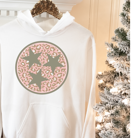 Pink Leopard Tri-star Hoodie